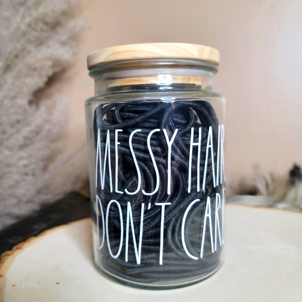 "Messy Hair Don't Care" Rae Dunn Jar